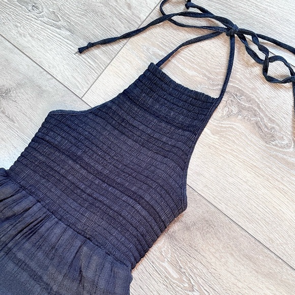 American Eagle Smocked Halter Plaid Mini Dress - Picture 7 of 14